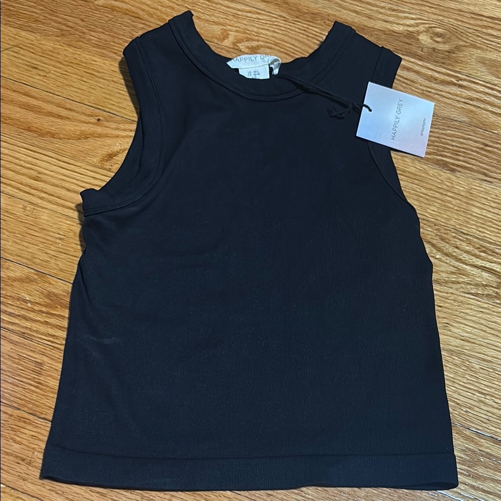 Cotton Black Tank Top Size M/L